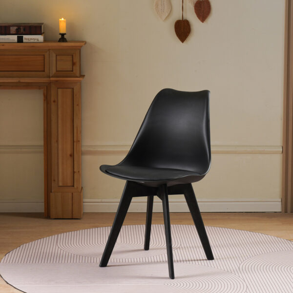 Καρέκλα Gaston I pakoworld PP-PU σε μαύρη απόχρωση 48.5x53.5x81.5εκ (x1)