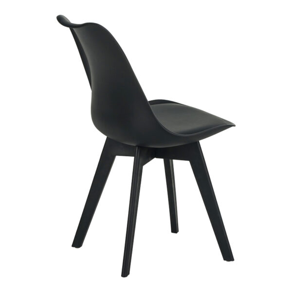Καρέκλα Gaston I pakoworld PP-PU σε μαύρη απόχρωση 48.5x53.5x81.5εκ (x1) - Image 2