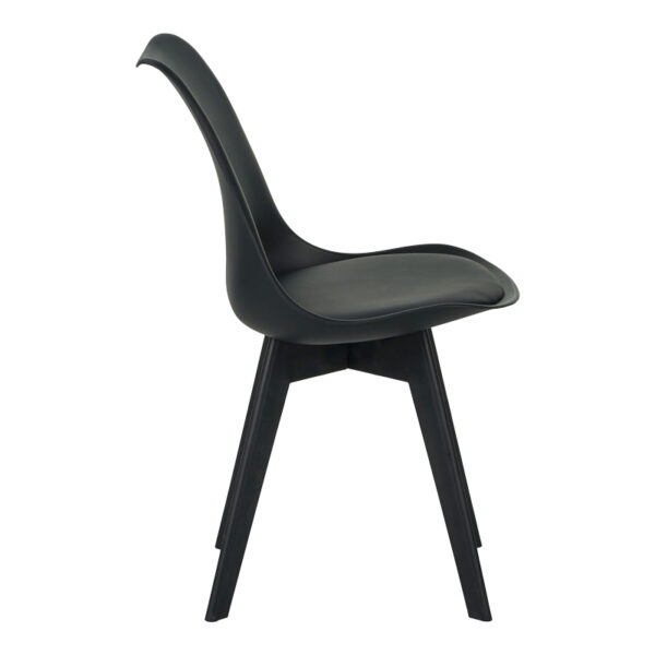 Καρέκλα Gaston I pakoworld PP-PU σε μαύρη απόχρωση 48.5x53.5x81.5εκ (x1) - Image 3