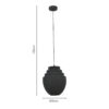 Φωτιστικό οροφής Kelsy Inart E27 μαύρο μέταλλο Φ30x122εκ (x1) - Image 3