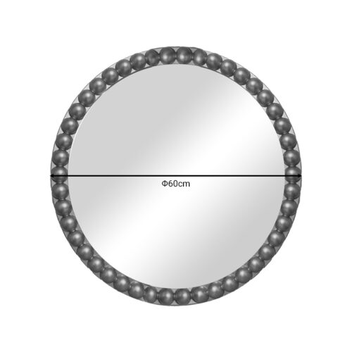 Καθρέπτης Mebel Inart ασημί pp Φ60x3.5εκ (x1)
