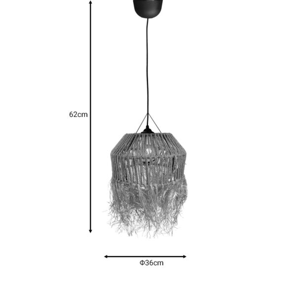 Φωτιστικό οροφής Bowler Inart ψάθινο φυσικό Φ36x62εκ (x1) - Image 3