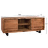 ΕΠΙΠΛΟ TV HM8185.11 NICOLE ΑΠΟ ΜΑΣΙΦ ΞΥΛΟ ΑΚΑΚΙΑΣ ΦΥΣΙΚΟ 160x45x57Υεκ. (x1) - Image 2