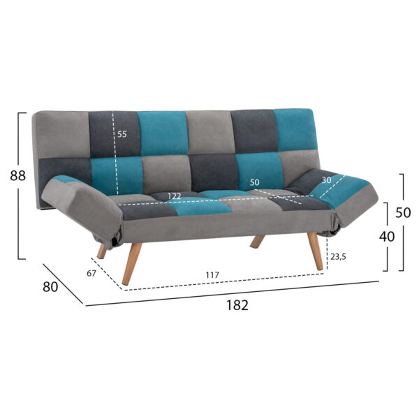 ΚΑΝΑΠΕΣ ΚΡΕΒΑΤΙ MULTICOLOR 3ΘΕΣΙΟΣ HM3167.11 182Χ80Χ88Υ εκ. (x1) - Image 5