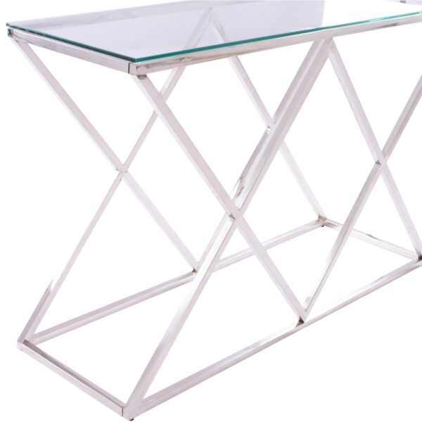 ΚΟΝΣΟΛΑ HOLLAND HM8622.01 ΜΕ ΓΥΑΛΙ ΚΑΙ ΒΑΣΗ ΧΡΩΜΙΟΥ 120X40Χ78 EK. (x1) - Image 4