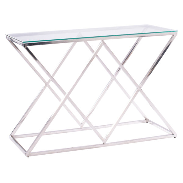 ΚΟΝΣΟΛΑ HOLLAND HM8622.01 ΜΕ ΓΥΑΛΙ ΚΑΙ ΒΑΣΗ ΧΡΩΜΙΟΥ 120X40Χ78 EK. (x1)