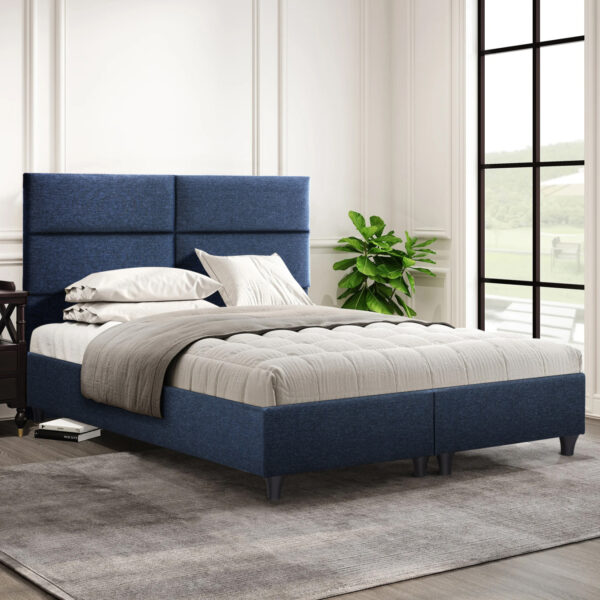 ΚΡΕΒΑΤΙ MILO ΑΠΟ ΜΠΛΕ ΥΦΑΣΜΑ HM616.08 ΓΙΑ ΣΤΡΩΜΑ 160x200 εκ. (x1) - Image 2