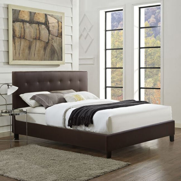 ΚΡΕΒΑΤΙ ΔΙΠΛΟ 150x200 εκ. BRISA ΜΕ ΤΕΧΝΟΔΕΡΜΑ ΚΑΦΕ HM552.02 (x1)