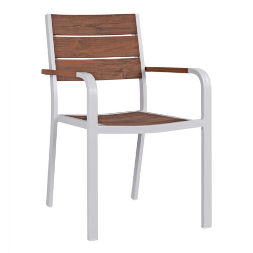 ΠΟΛΥΘΡΟΝΑ ΑΛΟΥΜΙΝΙΟΥ SAGA ΛΕΥΚΗ ΜΕ POLYWOOD HM5127.01 55x56x85Υ εκ. (x1)