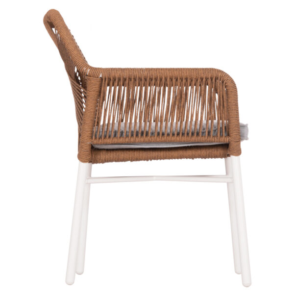 ΠΟΛΥΘΡΟΝΑ TOPIN HM6048.11 ΑΛΟΥΜΙΝΙΟ ΛΕΥΚΟ-P.E. RATTAN ΜΠΕΖ 59x63x81Υεκ (x1) - Image 4