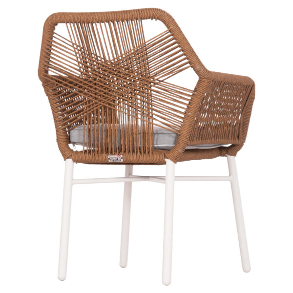 ΠΟΛΥΘΡΟΝΑ TOPIN HM6048.11 ΑΛΟΥΜΙΝΙΟ ΛΕΥΚΟ-P.E. RATTAN ΜΠΕΖ 59x63x81Υεκ (x1) - Image 5