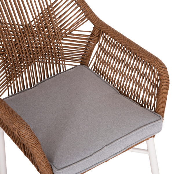ΠΟΛΥΘΡΟΝΑ TOPIN HM6048.11 ΑΛΟΥΜΙΝΙΟ ΛΕΥΚΟ-P.E. RATTAN ΜΠΕΖ 59x63x81Υεκ (x1) - Image 8