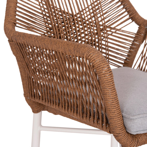ΠΟΛΥΘΡΟΝΑ TOPIN HM6048.11 ΑΛΟΥΜΙΝΙΟ ΛΕΥΚΟ-P.E. RATTAN ΜΠΕΖ 59x63x81Υεκ (x1) - Image 9