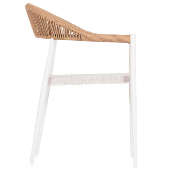 ΠΟΛΥΘΡΟΝΑ BERG HM6284.01 ΑΛΟΥΜΙΝΙΟ & TEXTILENE ΛΕΥΚΟ--P.E.TWISTED RATTAN 55x56x79Υεκ (x1) - Image 4
