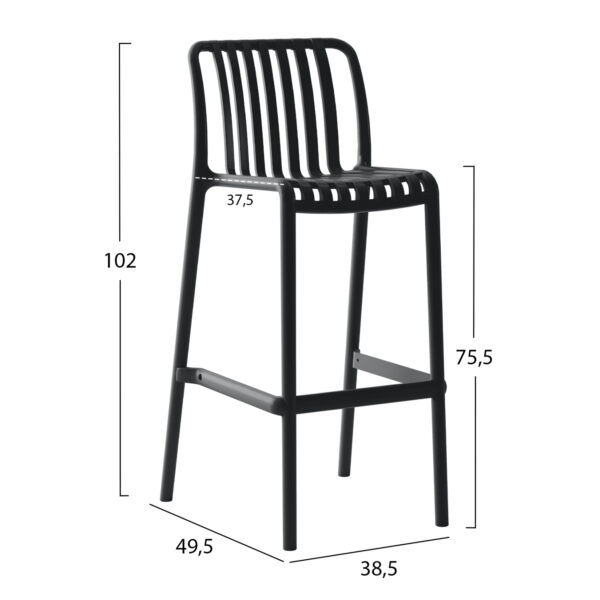 ΣΚΑΜΠΟ BAR ΠΟΛΥΠΡΟΠΥΛΕΝΙΟΥ CONVEE HM6098.02 ΜΑΥΡΟ 38,5x49,5x102Υεκ. (x1) - Image 2