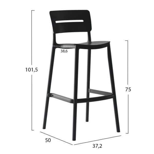 ΣΚΑΜΠΟ BAR ΠΟΛΥΠΡΟΠΥΛΕΝΙΟΥ SNOD2 HM6100.02 ΜΑΥΡΟ 37,2x50x101,5Υεκ. (x1) - Image 2