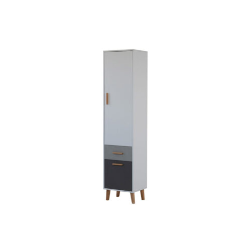 Ραφιέρα Timmy 2D1S Λευκό-Γραφίτη-Γκρι 46.8x36x199cm