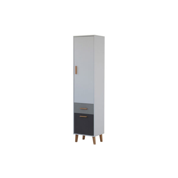 Ραφιέρα Timmy 2D1S Λευκό-Γραφίτη-Γκρι 46.8x36x199cm