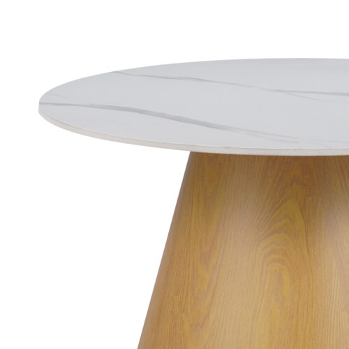 Τραπέζι σαλονιού Soleire Inart λευκό μαρμάρου sintered stone Φ70x40εκ (x1)