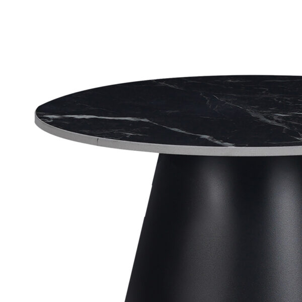 Βοηθητικό τραπέζι Fabrin Inart μαύρο μαρμάρου sintered stone-μαύρο μέταλλο Φ50x46εκ (x1)