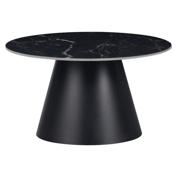 Βοηθητικά τραπέζια Fabrin Inart μαύρο μαρμάρου sintered stone-μαύρο μέταλλο (x1)