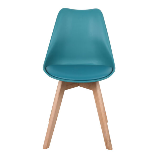 Καρέκλα Gaston pakoworld PP-PU μπλε απόχρωση- φυσικό πόδι 44x52x78εκ (x1) - Image 3