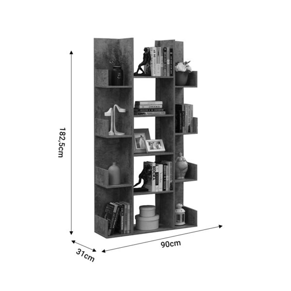 Βιβλιοθήκη Charles pakoworld μελαμίνης γκρι oak 90x31x182.5εκ (x1) - Image 2