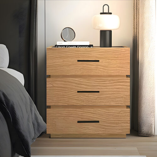 Κομοδίνο Sonlen pakoworld mdf σε oak απόχρωση 60x40x66εκ (x1)
