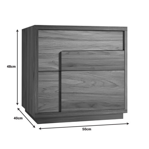 Κομοδίνο Inget pakoworld mdf σε καρυδί απόχρωση 50x40x48εκ (x1)