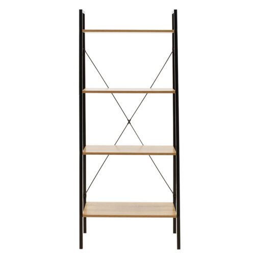 Βιβλιοθήκη- Ραφιέρα Ramon pakoworld φυσικό-μαύρο 60x23x145,5εκ (x1)