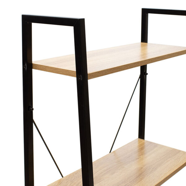 Βιβλιοθήκη- Ραφιέρα Ramon pakoworld φυσικό-μαύρο 60x23x145,5εκ (x1) - Image 2