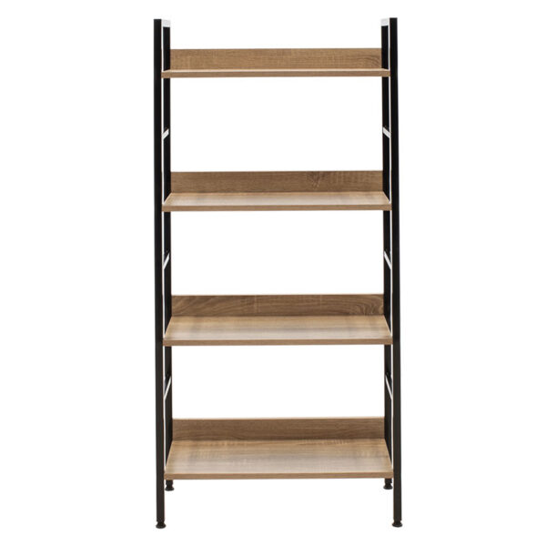 Βιβλιοθήκη- Ραφιέρα Ramon pakoworld φυσικό-μαύρο 60x28x125,5εκ (x1) - Image 3