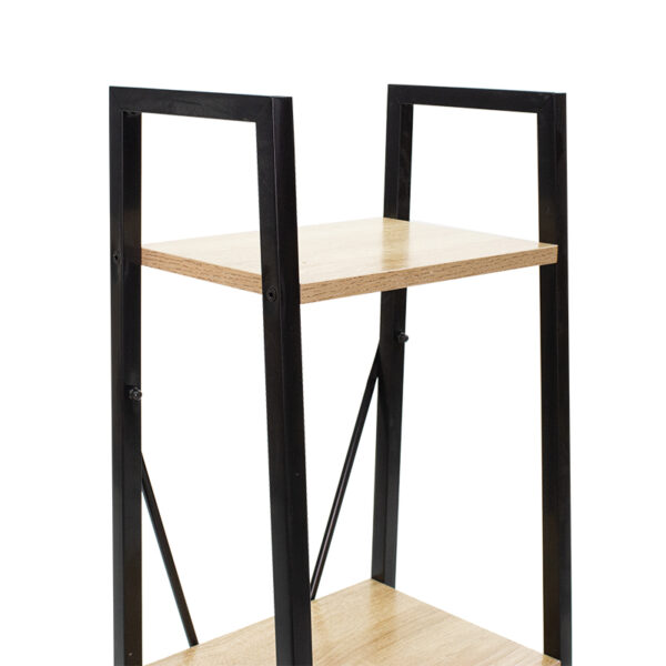 Βιβλιοθήκη Ramon pakoworld φυσικό-μαύρο 34x32,5x148εκ (x1) - Image 2