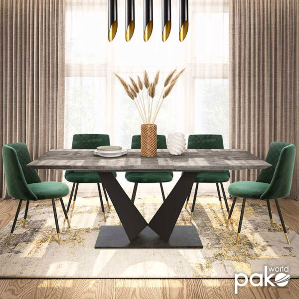 Τραπέζι Gordon pakoworld επεκτεινόμενο γκρι cement- πόδι μαύρο μέταλλο 160-200x90x75εκ (x1) - Image 2