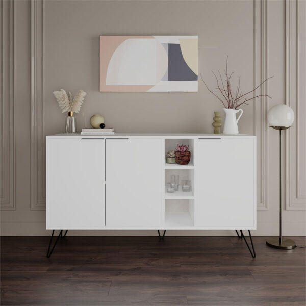 Μπουφές Clara pakoworld λευκό 142x35.5x83εκ (x1)