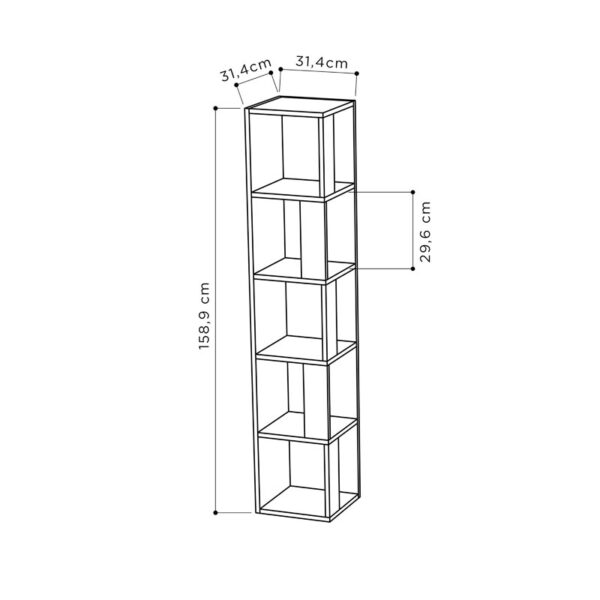 Βιβλιoθήκη στήλη Raphael pakoworld φυσικό 31,5x31,5x159εκ (x1) - Image 2