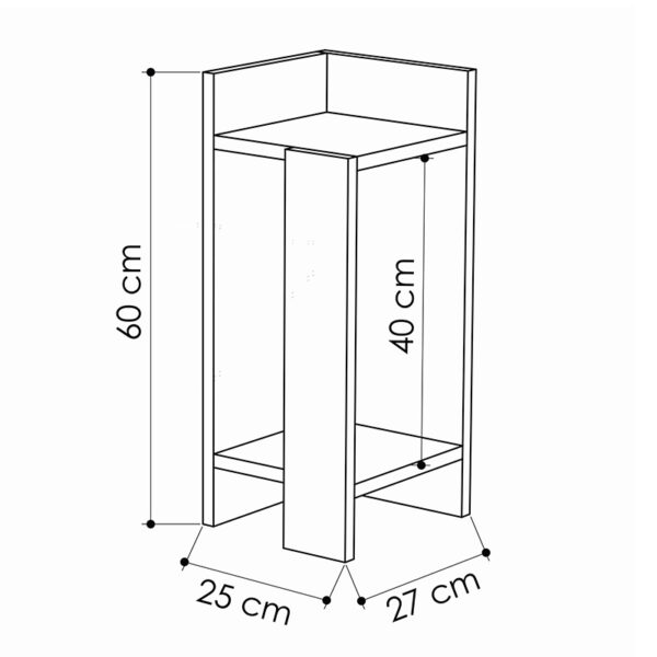Κομοδίνο Immerse pakoworld σετ 2 τμχ. λευκό 27x25x60εκ (x1) - Image 2