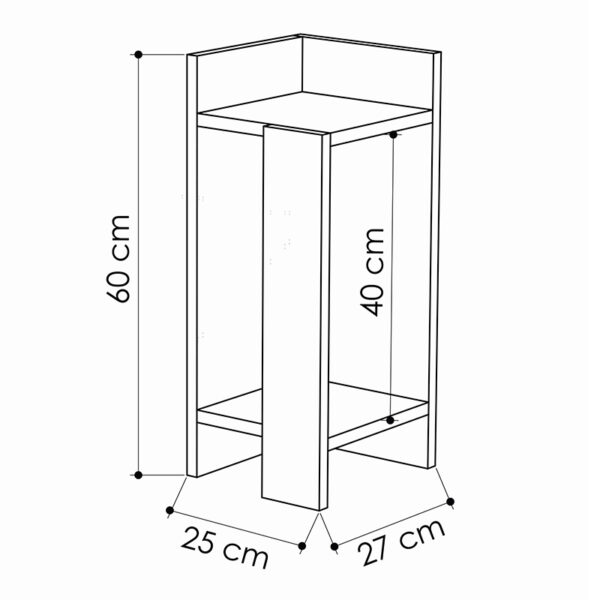 Κομοδίνο Immerse pakoworld σετ 2 τμχ. μόκα 27x25x60εκ (x1) - Image 2