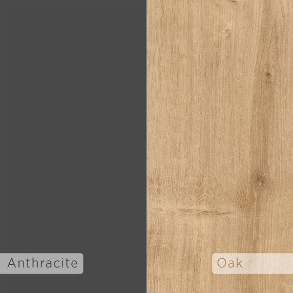 Κομοδίνο Immerse pakoworld σετ 2 τμχ. oak-ανθρακί 27x25x60εκ (x1) - Image 2