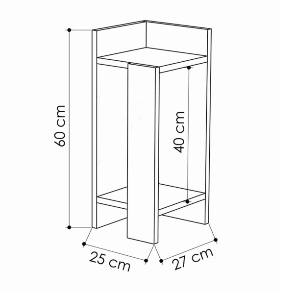 Κομοδίνο Immerse pakoworld σετ 2 τμχ. oak-ανθρακί 27x25x60εκ (x1) - Image 3