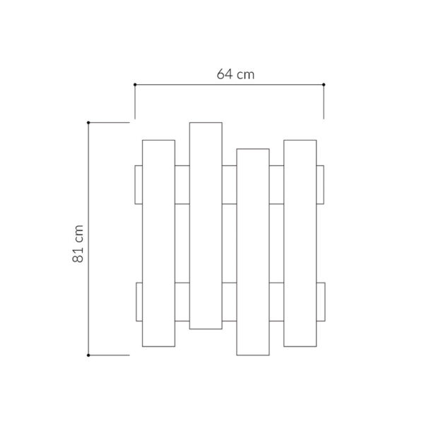 Κρεμάστρα Wave pakoworld ανθρακί μελαμίνης 64x4x81εκ (x1) - Image 3