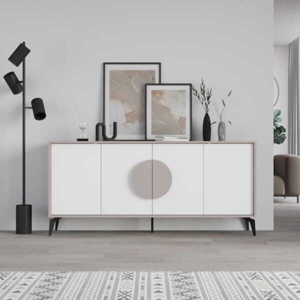 Μπουφές Gora pakoworld σε λευκή με μόκα απόχρωση  180x35.6x82εκ (x1)