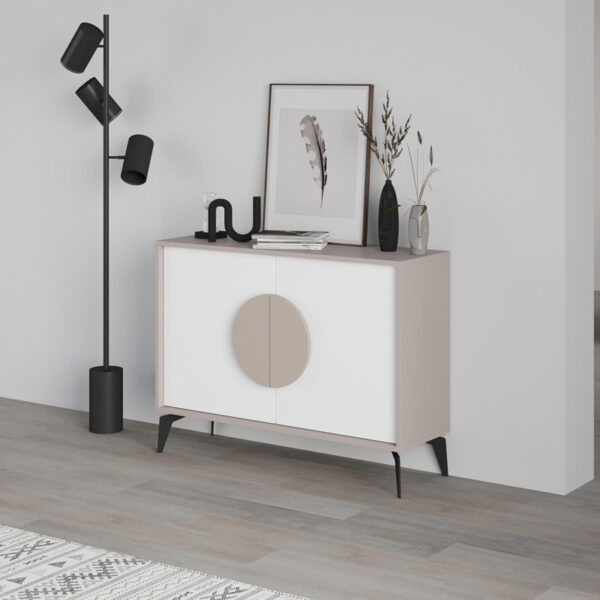 Μπουφές Gora pakoworld σε μόκα - λευκή απόχρωση 110x35.6x82εκ (x1)
