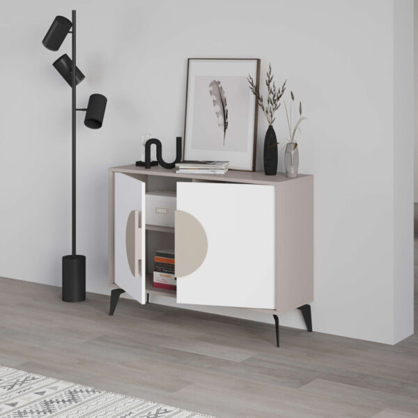 Μπουφές Gora pakoworld σε μόκα - λευκή απόχρωση 110x35.6x82εκ (x1) - Image 3
