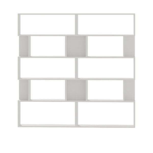 Βιβλιοθήκη Booky pakoworld 12 ραφιών λευκό μελαμίνης 180x20x175εκ (x1)