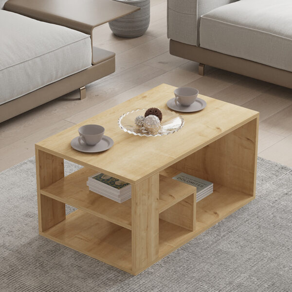 Τραπέζι σαλονιού Sobu pakoworld σε oak απόχρωση 80x50x40εκ (x1) - Image 2