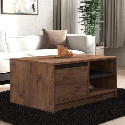 Τραπέζι σαλονιού Narli pakoworld σε sonoma απόχρωση 90x60x45εκ (x1)