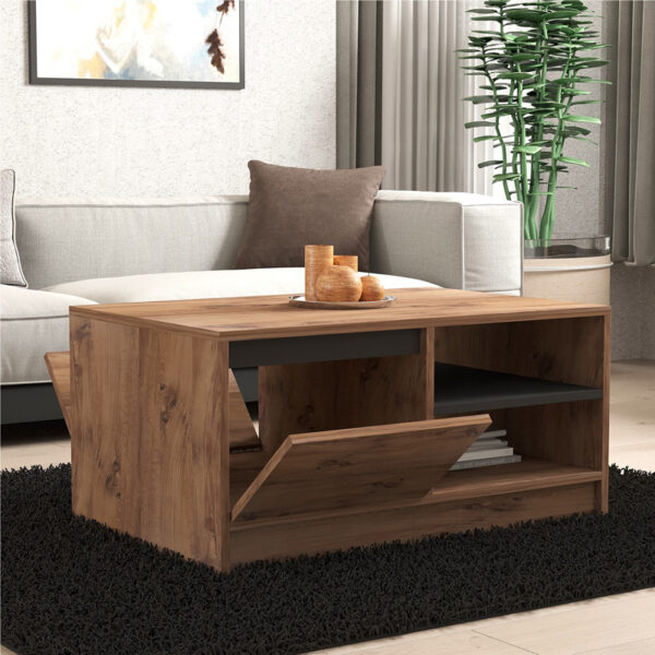 Τραπέζι σαλονιού Narli pakoworld σε sonoma απόχρωση 90x60x45εκ (x1) - Image 2