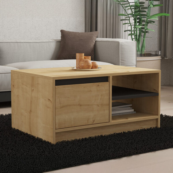 Τραπέζι σαλονιού Narli pakoworld σε oak απόχρωση 90x60x45εκ (x1)