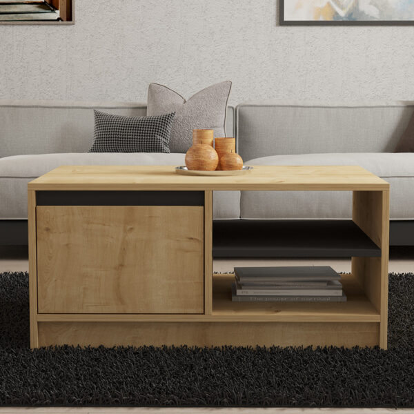 Τραπέζι σαλονιού Narli pakoworld σε oak απόχρωση 90x60x45εκ (x1) - Image 3